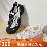 骆驼（CAMEL）丑萌登山鞋女时尚撞色户外休闲鞋 L24S076620 米/银/粉 39