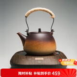 容山堂粗陶茶壶煮茶器茶具套装泡茶壶烧水壶电陶炉围炉煮茶碳炉酒精炉 直钮茶壶小悦黑胡桃电陶炉 780ml
