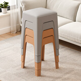 景彩凳子家用板凳软座塑料凳子可叠放方凳梳妆凳餐凳JD527两灰两咖