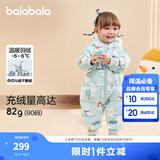 巴拉巴拉童装婴儿连体衣宝宝冬装外出羽绒服服连帽鹅绒萌男童女童 绿色调00344-白鹅绒 90 cm