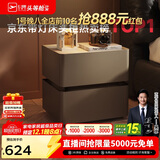 芝华仕（CHEERS）现代简约主次卧室储物岩板轻奢高级感2025新款复古风床头柜G067棕