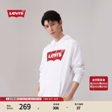 Levi's【特价来袭】李维斯情侣同款经典宽松休闲logo套头连帽卫衣 白色 19622-0018 M