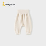 童泰（TONGTAI）宝宝裤子秋冬纯棉保暖婴儿长裤pp裤儿童高腰护肚家居裤米白100cm
