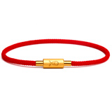 灰鱼红绳手绳编织绳男女情侣款手链送礼物饰品龙年金色欧美时尚学生 (幸运红) 金色扣 S