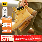 CAT卡特经典大黄靴马丁靴男士牛皮钢头防撞固特异耐磨高帮鞋P89162 黄色 44