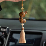 繁夏檀木一鹿平安汽车挂件天然木质高级感车载车挂新创意车内吊饰吊坠