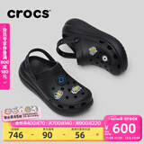 卡骆驰（CROCS）檀健次同款经典泡芙洞洞鞋百舒适男沙滩鞋女鞋休闲鞋|207521 黑色-001(含智必星) 37 (230mm) 38