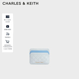 CHARLES&KEITH女士绗缝菱格迷你卡包钱包生日礼物CK6-50680926 Sea Salt Blue海盐蓝 6个