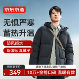 京东京造羽绒服男鸭绒加厚防寒工装面包服短款冬季外套衣服 黑色 S