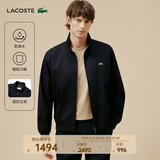 LACOSTE法国鳄鱼男装秋冬商务老钱风立领拉链夹克哈灵顿夹克外套|BH1172 HDE/远峰蓝 2XL 56