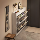 米昊（MIHAO） 鞋柜超薄多功能翻斗玄关柜防尘储物柜家用门口现代简约木鞋柜 【80%选择】暖白色80*17cm