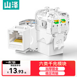 山泽六类网络模块 CAT6千兆免打网线面板模块 RJ45水晶头母座电脑网口插座连接头直通头 TM16
