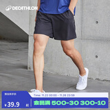 迪卡侬短裤男运动速干裤有氧宽松训练健身跑步四季可穿2432297经典黑-L