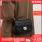 viney斜挎包包女包品牌单肩包牛皮链条包生日礼物送女友老婆 【黑色】实用高级感轻奢洋气手提腋下包