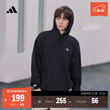 adidas休闲加厚毛圈连帽卫衣套头衫男女秋冬阿迪达斯官方轻运动   黑色   L