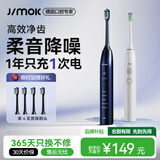 锦美客（JIMOK）德国电动牙刷智能声波套装情侣送男友女友生日礼物套装 生日礼物 深邃蓝【4支刷头】