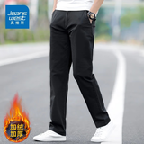 真维斯（Jeanswest）休闲裤男士秋冬季新款2025宽松直筒纯棉舒适透气时尚百搭长裤子男 黑色加绒 32 码(2尺4)