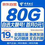 中国电信流量卡19元【自选AA靓号】低月租全国通用长期5G手机卡电话卡终身非无限永久