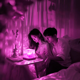 京黔动态水波纹氛围灯卧室床头小夜灯夫妻情趣房间伴睡浪漫气氛灯