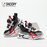 SNOOPY史努比童鞋儿童轻便运动鞋男女童学生秋季百搭休闲鞋3813黑灰红30