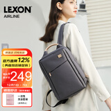 乐上（LEXON）商务双肩背包13.3英寸时尚书包简约OL通勤出差电脑包女  银河灰