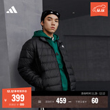 adidas 600蓬休闲修身保暖立领鸭绒羽绒服男装阿迪达斯官方轻运动 黑色(推荐选大一码)   S