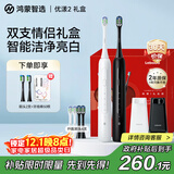 华为智选力博得智能声波牙刷2 优漾礼盒双支装 情侣成人电动牙刷鸿蒙智选 情侣生日礼物  (星夜黑+光感白)