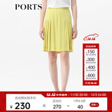 PORTS宝姿女装 秋冬新品中长款半身裙YLS8S034MWB002 芥黄 S (4)
