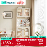 林氏家居现代简约家用厨房餐边柜靠墙一体客厅储物小立柜 0.8M玻璃门餐边柜+上柜