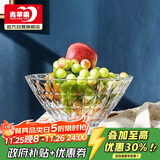 青苹果水晶系列玻璃果盘大号轻奢家用客厅婚庆装饰9.4英寸