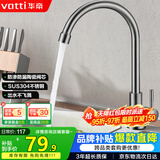 华帝（VATTI）单冷厨房水龙头304不锈钢枪灰 洗菜盆洗菜池水槽适用 016000H