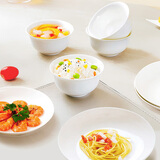 斯凯绨（Sky Top）碗盘碟陶瓷骨瓷餐具套装家用乔迁饭碗盘子4人份纯白8头