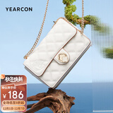 意尔康包包女包菱格链条包斜挎玫瑰绣花单肩包女士小方包包女款2025年