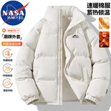 NASA MARVEL棉衣男冬季棉服男情侣装外套面包服加厚宽松百搭休闲 米白 3XL