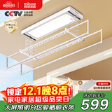 四季沐歌（MICOE）电动晾衣架智能隐形可嵌入隐藏式自动升降阳台伸缩凉衣杆晾衣机 力荐遥控[多挂孔+大晒量]X5白色