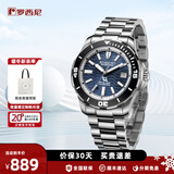 罗西尼（ROSSINI）手表男国表机械手表100M防水潜水运动手表夜光生日礼物男士手表 蓝盘钢带机械男表5679T05C