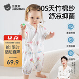 贝肽斯婴儿衣服夏季薄款连体衣短袖竹棉纱布新生婴儿哈衣爬服 太空旅行【50s竹棉 柔滑升级】 59cm