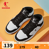 乔丹男鞋加绒高帮板鞋保暖棉鞋皮革面减震休闲运动鞋子 白色黑色 热销中.... 42