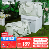 汉客可折叠旅行包女行李包男手提包39升大容量可扩展登机收纳袋冷杉绿