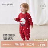 babylove【清仓】婴儿连体衣冬季红色圣诞针织哈衣宝宝防寒毛衣snowbaby snowbaby 100cm