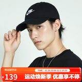 耐克NIKE运动配饰男女太阳帽棒球帽CLUB CAP帽子FB5368-011黑S/M