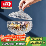 青苹果欧式玻璃糖缸糖果罐储物罐水果果盘果斗6.3英寸