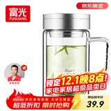 富光健牌双层玻璃杯支持团购定制茶杯办公杯带把 大容量男女水杯子