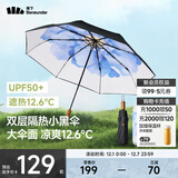 蕉下（beneunder）太阳伞防紫外线夏季遮阳伞晴雨两用伞双层三折防晒伞防晒小黑伞 【经典大花】蓝铃