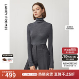 朗姿【朗姿羊毛Basic衣橱】纯羊毛法式毛针织衫冬季新款修身长袖毛衣 深灰色2 XL