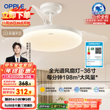 欧普（OPPLE）全光谱36寸风扇灯遥控LEDRa98餐厅卧室吊灯冰风白1级能效 包安装
