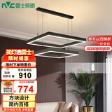 雷士（NVC）北欧吊灯简约创意矩形吊线灯客厅灯吊灯WHDD100F/G-01