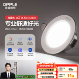 欧普（OPPLE）LED筒灯嵌入式孔灯吊顶灯超薄客厅亮银全铝 3瓦白光开孔7-8.5cm