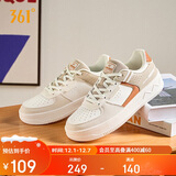 361°运动女鞋秋冬季学生复古厚底增高小白休闲板鞋子女682116601F-9