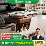 法莎蒂政府补贴客厅边几可移动沙发边桌意式极简边柜小推车茶几置物架 BJ3023【白+胡桃色】可移动小推车边几